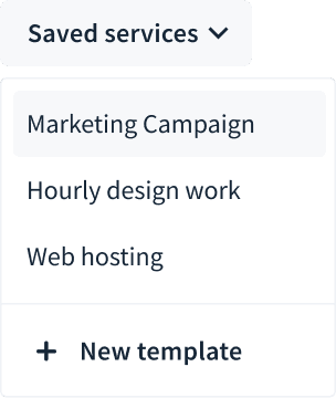 Andco Saved Services Dropdown